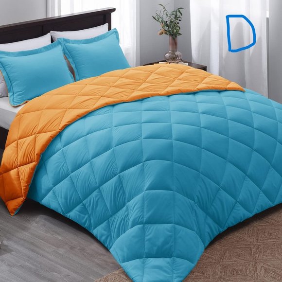 New Queen or  King Size Comforter Set -  Reversible Down Alternative - Picture 8 of 8